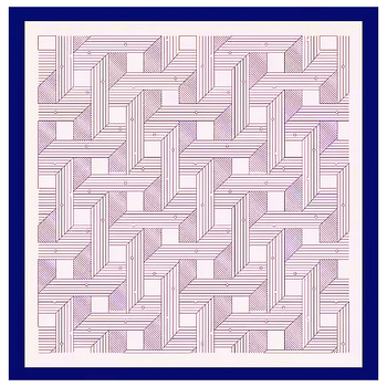 Ženski svileni kvadratni šal 90 cm – geometrijski prugasti uzorak, lagani šal za ramena i zaštitu od sunca