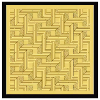 Ženski svileni kvadratni šal 90 cm – geometrijski prugasti uzorak, lagani šal za ramena i zaštitu od sunca