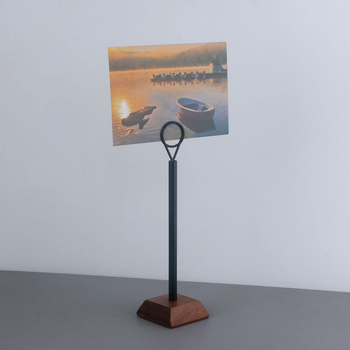 Suport decorativ minimalist din lemn pentru fotografii și cărți de vizită, clips pentru note