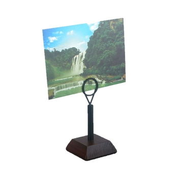 Suport decorativ minimalist din lemn pentru fotografii și cărți de vizită, clips pentru note