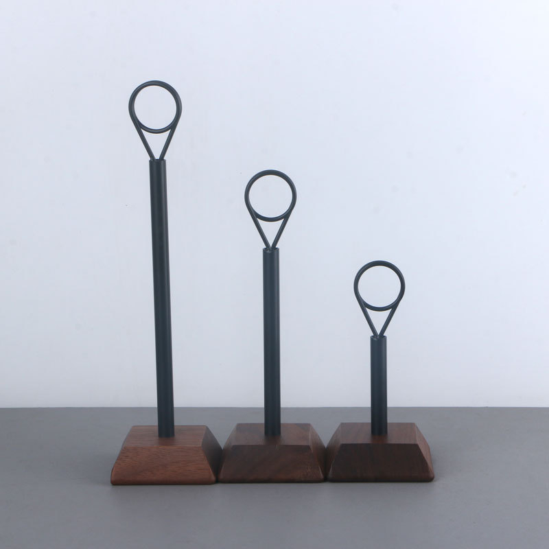 Suport decorativ minimalist din lemn pentru fotografii și cărți de vizită, clips pentru note