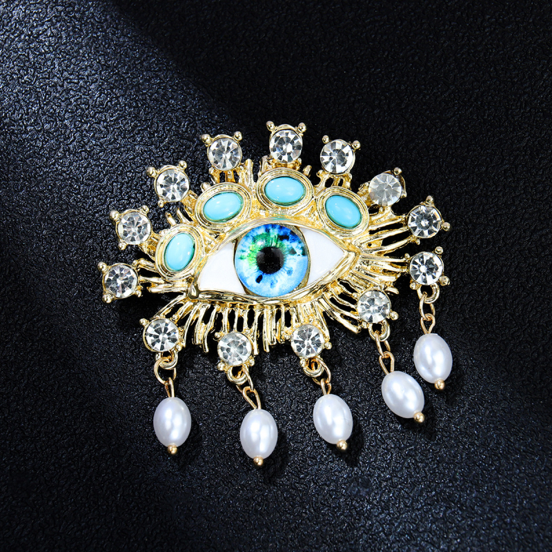 Crtić stil retro broš s perlama, barokno zlatni corsage za odjeću