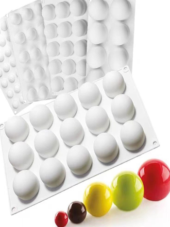 Silikon kalup za kuglaste mousse kekse s tekućim punjenjem; sfere dizajna za ledene kuglice i čokoladne bombone