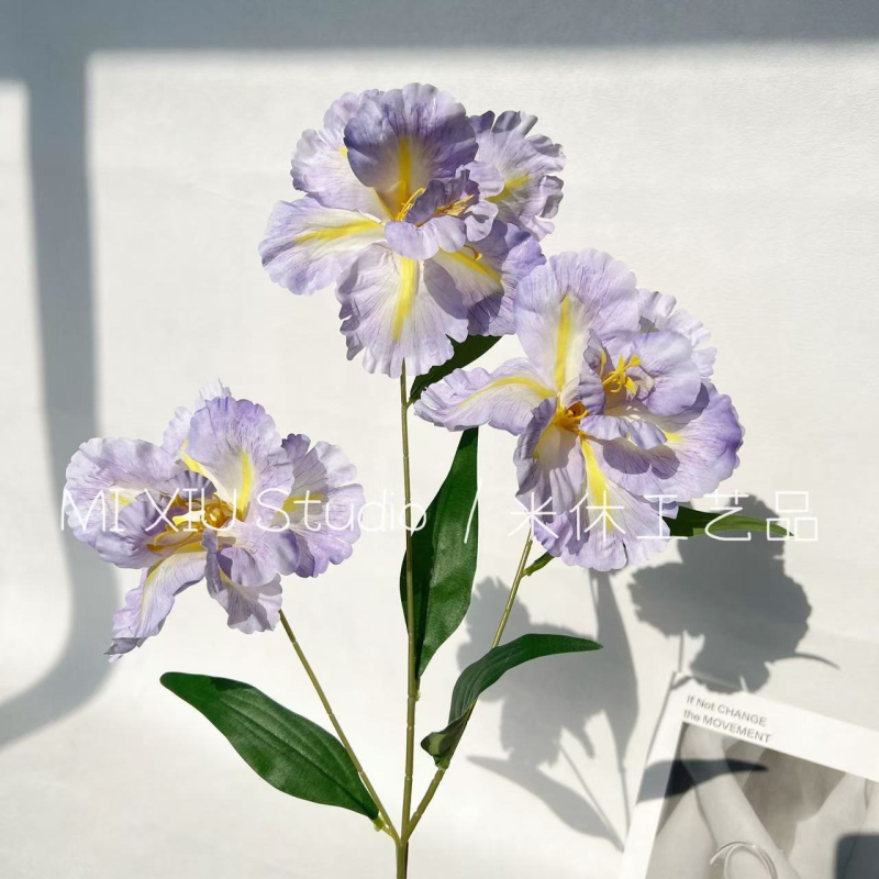 Umjetni iris cvijet u stilu uljne slike – dekor za dom, svadbene rekvizite i rekviziti za fotografiju