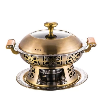 Mini nehrđajući lonac za hot pot s alkoholnim štednjakom, za jednu porciju, korejski stil, premaz protiv prijanjanja