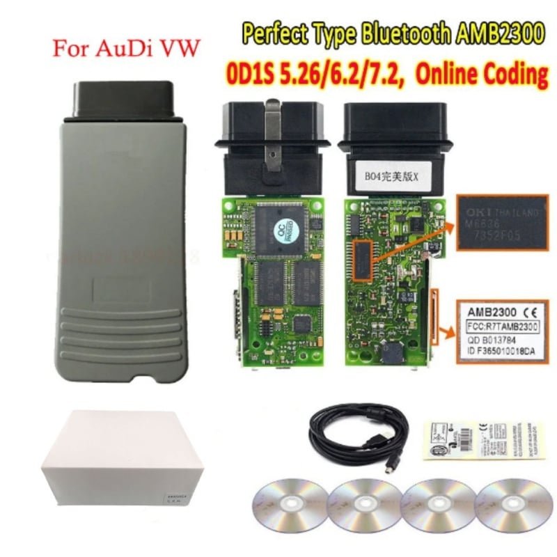 OBD2 Bluetooth диагностичен инструмент за Volkswagen, версия VAS5054A V7.2 ABM 2300