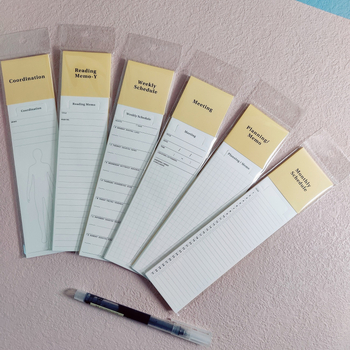 Hârtie de notițe în stil japonez, funcțională, cu marcaj de carte, planner și card de înregistrare a lecturii