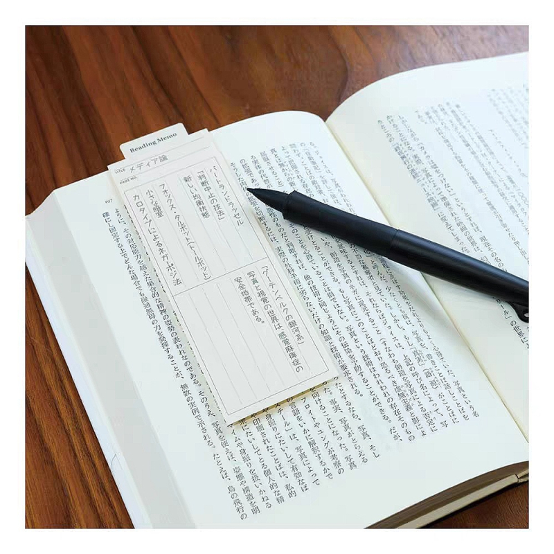 Hârtie de notițe în stil japonez, funcțională, cu marcaj de carte, planner și card de înregistrare a lecturii