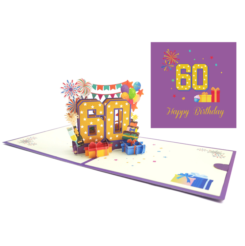 Elegantna 3D pop-up čestitka za rođendan s čestitkama i pozivnicom
