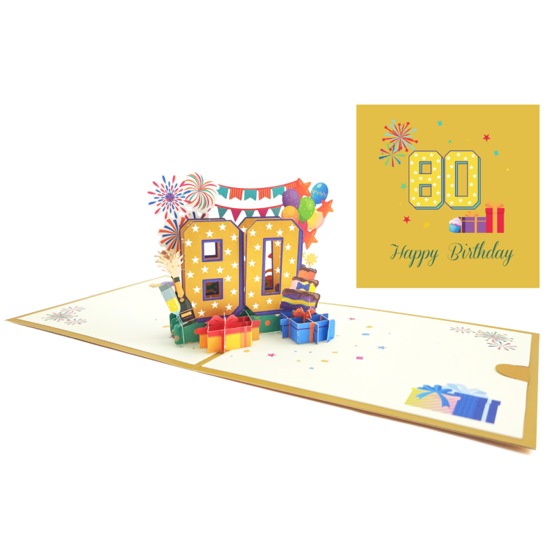 Elegantna 3D pop-up čestitka za rođendan s čestitkama i pozivnicom