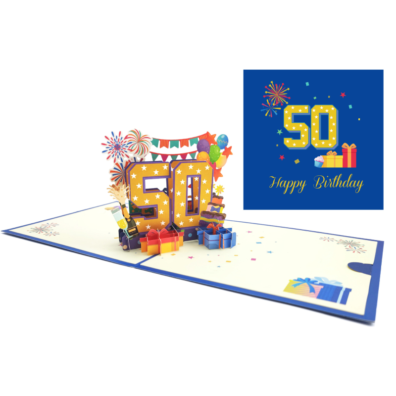 Elegantna 3D pop-up čestitka za rođendan s čestitkama i pozivnicom