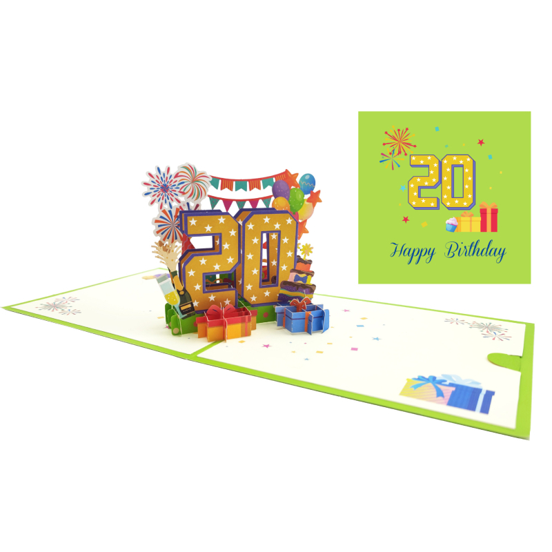Elegantna 3D pop-up čestitka za rođendan s čestitkama i pozivnicom