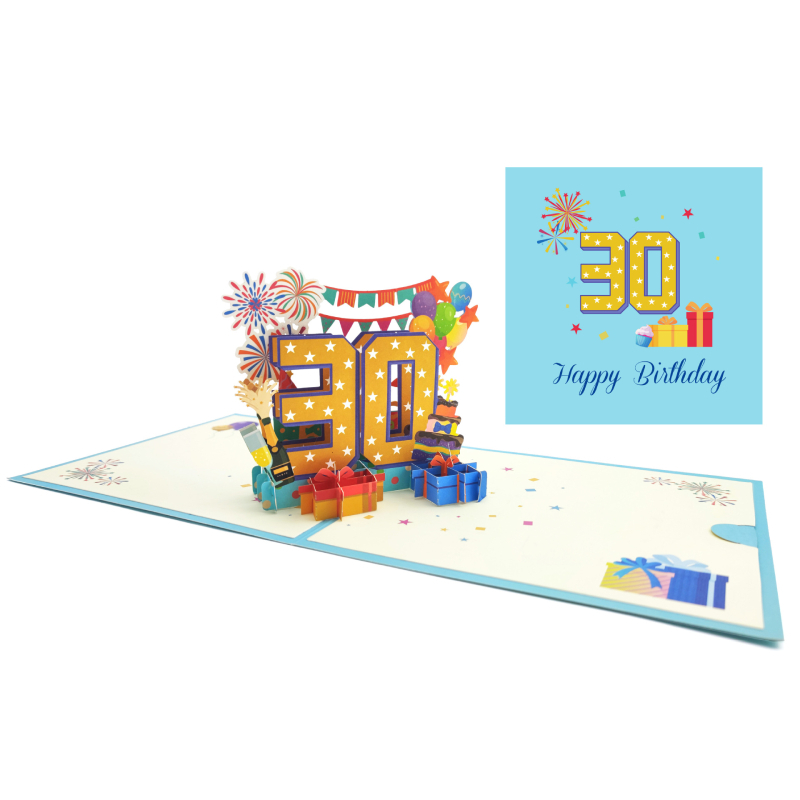 Elegantna 3D pop-up čestitka za rođendan s čestitkama i pozivnicom
