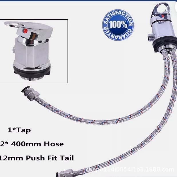 RV kemping sprchový kohút s výstupom 1/2 palca a hadicou 1500 mm, keramický kartridžový ventil