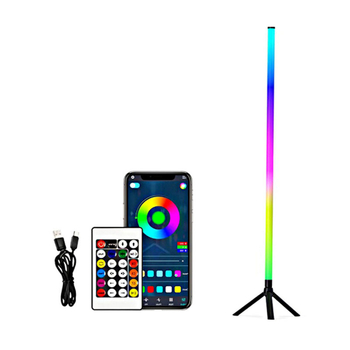 Stojeća podna lampa s Bluetooth RGB ambijentalnim osvjetljenjem, kutna USB lampa, upravljanje aplikacijom, za dnevni boravak i spavaću sobu, graffiti stil