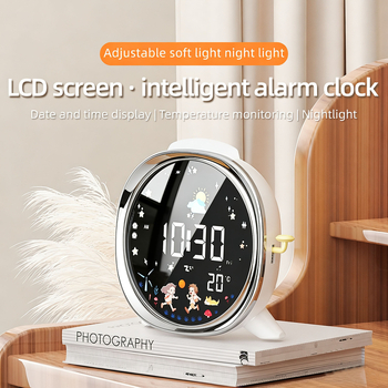 Pametni LED stolni sat s velikim zaslonom, za učenike, digitalni budilnik s prikazom temperature