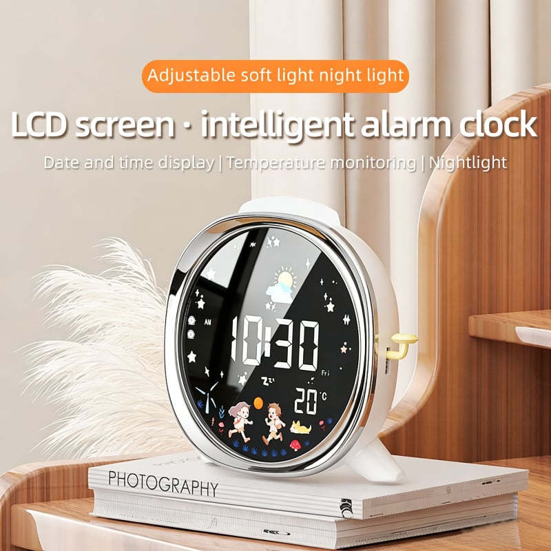 Pametni LED stolni sat s velikim zaslonom, za učenike, digitalni budilnik s prikazom temperature