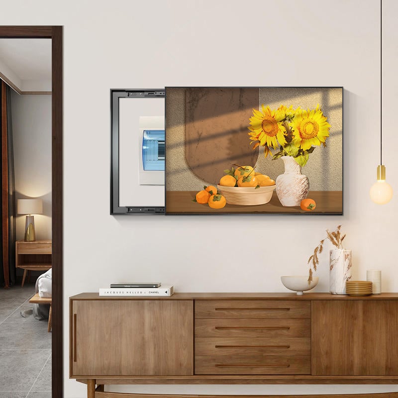 Premium ukrasna slika za kutiju za mjerenje električne energije i razvodnu kutiju – bez bušenja, moderan minimalistički dizajn