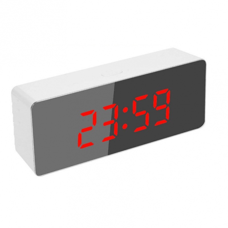 LED moderni minimalistički budilnik sa zrcalnom površinom i digitalnim prikazom temperature