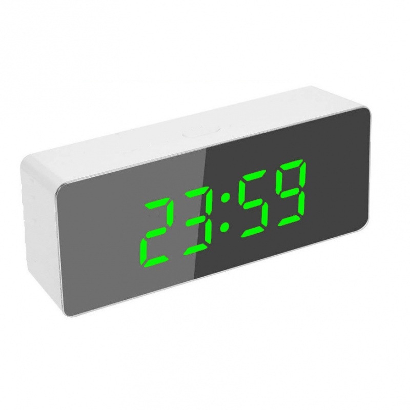 LED moderni minimalistički budilnik sa zrcalnom površinom i digitalnim prikazom temperature