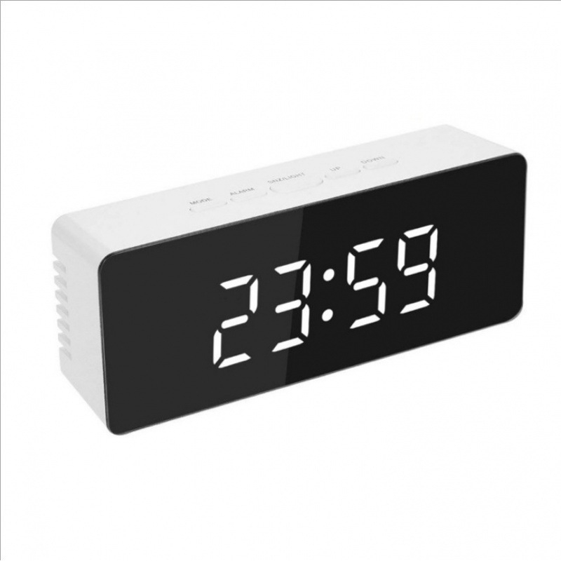 LED moderni minimalistički budilnik sa zrcalnom površinom i digitalnim prikazom temperature