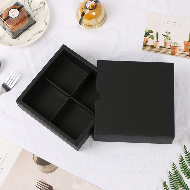 Set de 4 cutii pentru mooncake cu crustă de gheață, 80 g fiecare, finisaj mat transparent, culoare solidă, din hârtie, aproximativ 7,3 × 7,3 × 5 cm.