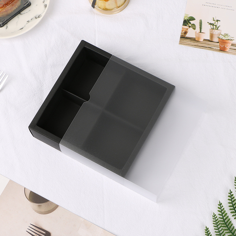 Set de 4 cutii pentru mooncake cu crustă de gheață, 80 g fiecare, finisaj mat transparent, culoare solidă, din hârtie, aproximativ 7,3 × 7,3 × 5 cm.