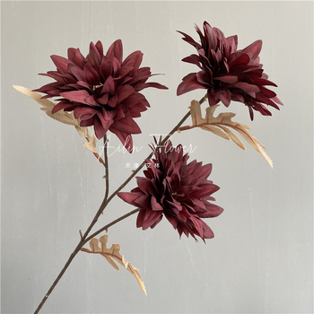 Umjetni Epiphyllum s tri cvijeta u jesenskim bojama, retro europska svadbena dvorana dekoracija, kućna dekoracija, dalija od svile