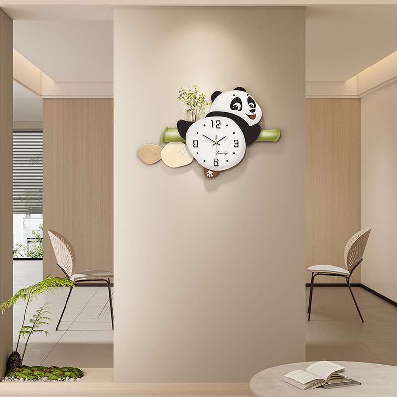 Novi slatki panda zidni sat – minimalistička dekoracija dnevnog boravka, kreativni zidni sat