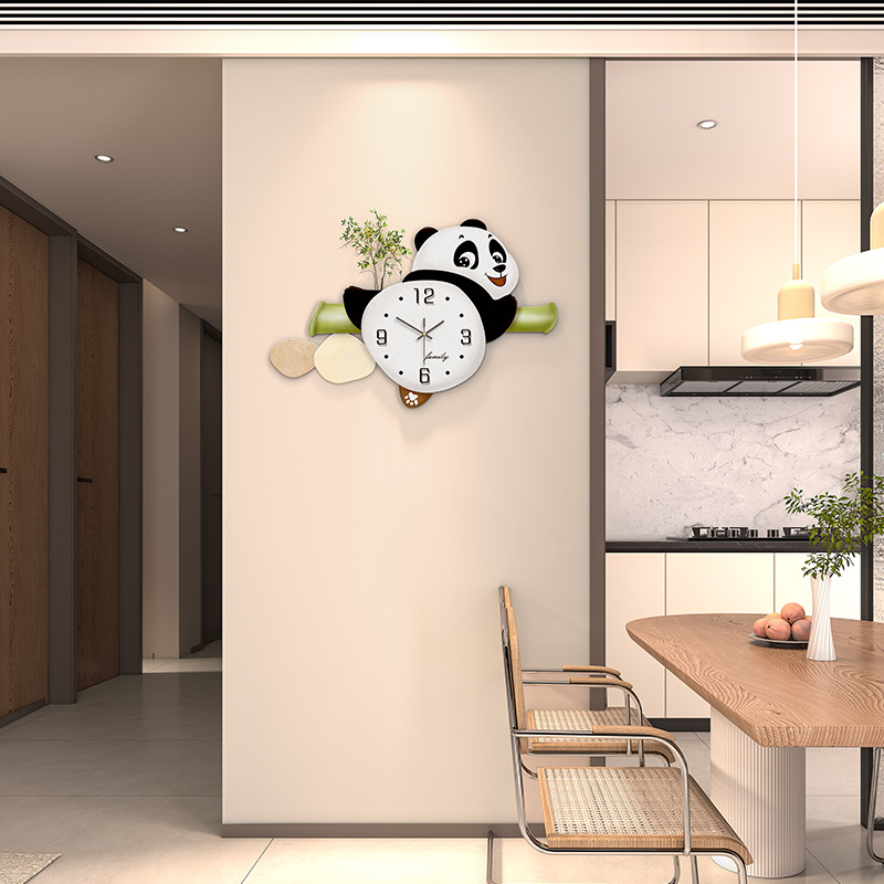Novi slatki panda zidni sat – minimalistička dekoracija dnevnog boravka, kreativni zidni sat