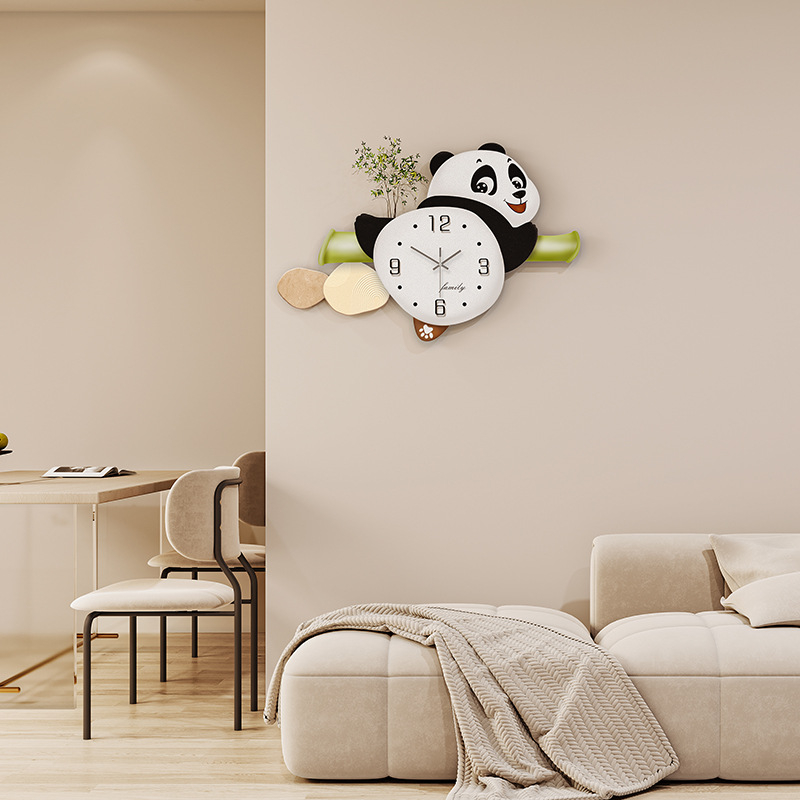 Novi slatki panda zidni sat – minimalistička dekoracija dnevnog boravka, kreativni zidni sat