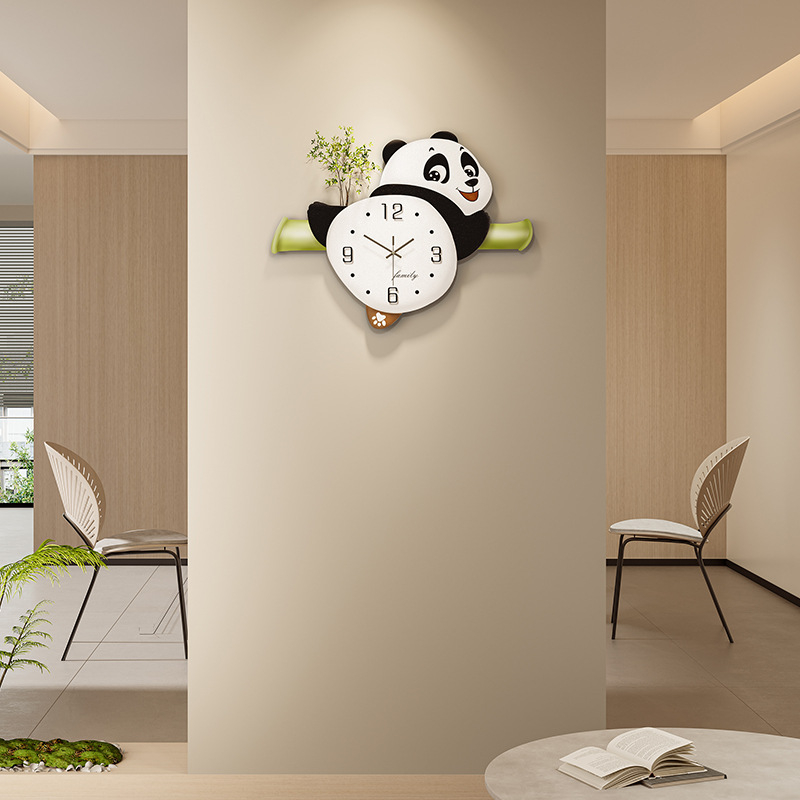 Novi slatki panda zidni sat – minimalistička dekoracija dnevnog boravka, kreativni zidni sat