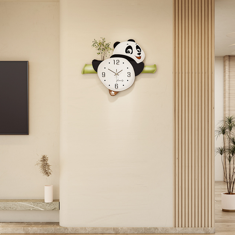 Novi slatki panda zidni sat – minimalistička dekoracija dnevnog boravka, kreativni zidni sat