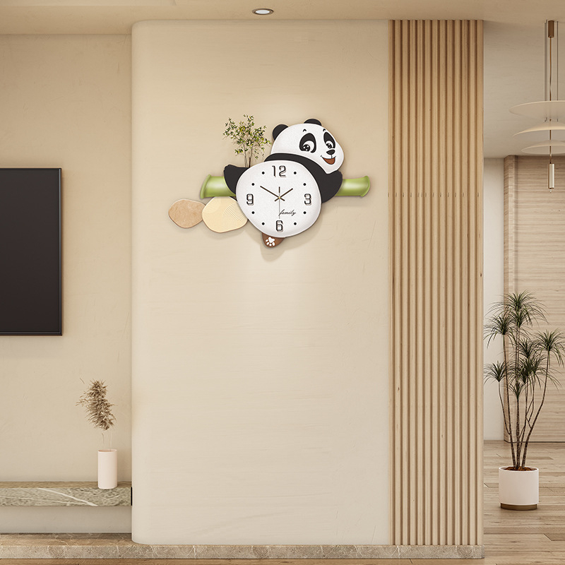 Novi slatki panda zidni sat – minimalistička dekoracija dnevnog boravka, kreativni zidni sat