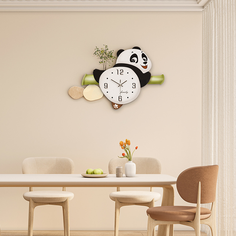 Novi slatki panda zidni sat – minimalistička dekoracija dnevnog boravka, kreativni zidni sat