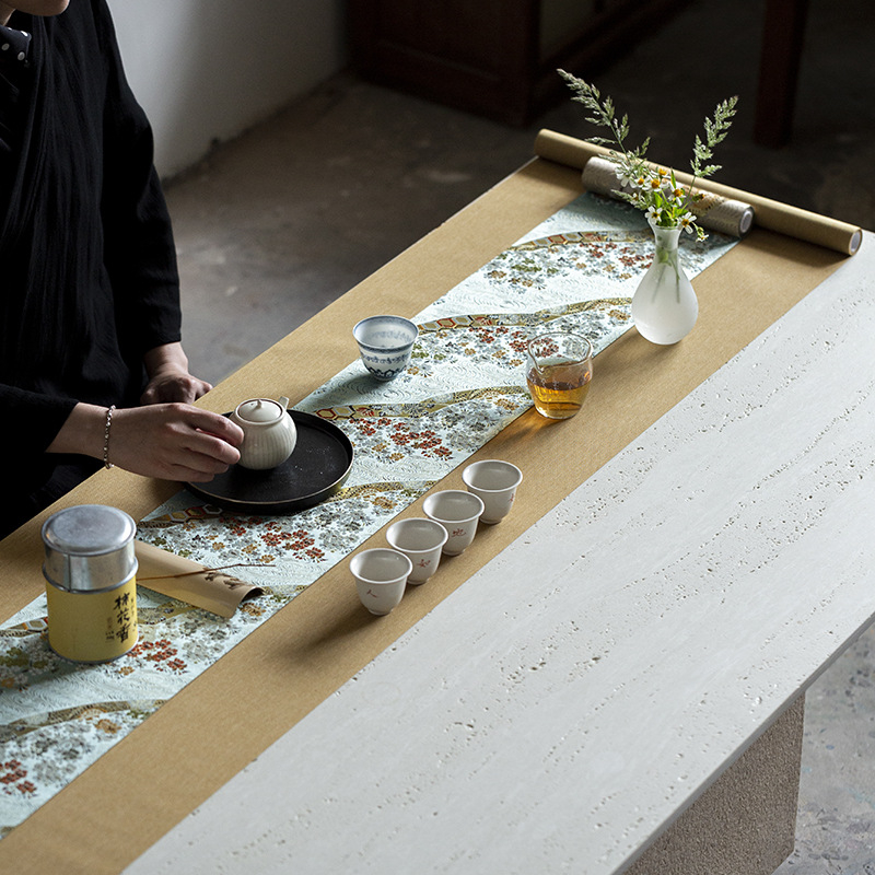 Kineskog stila Nishijin – stolni tepih za čajnu ceremoniju, Zen inspiriran, dvostrani
