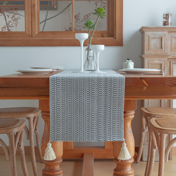 Minimalistički japanskog stila jacquard stolni runner i duga stolnjaka za ceremoniju čaja