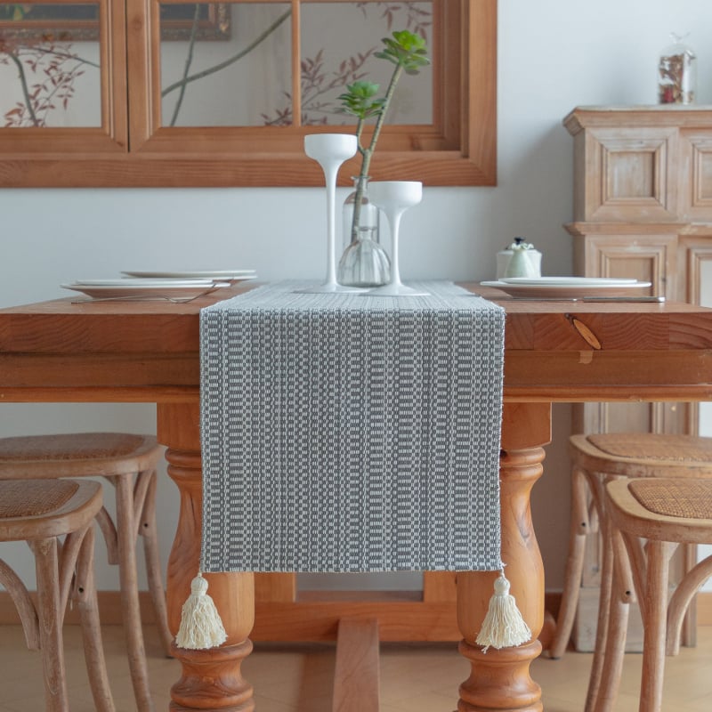 Minimalistički japanskog stila jacquard stolni runner i duga stolnjaka za ceremoniju čaja
