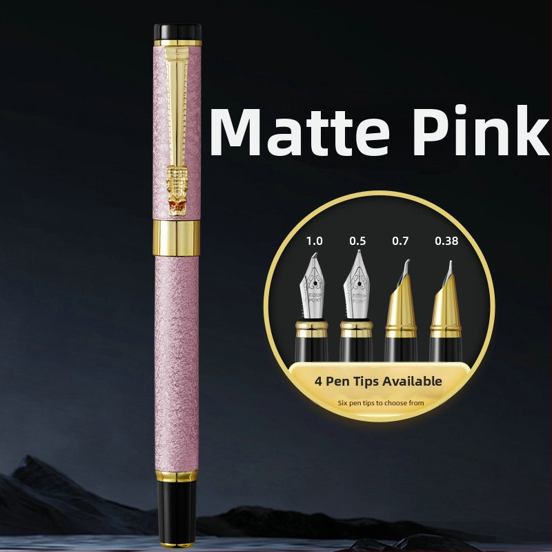 Set fountain pen s glavom zmaja, metalno kućište, graviran logotip, pogodan za učenike i ured