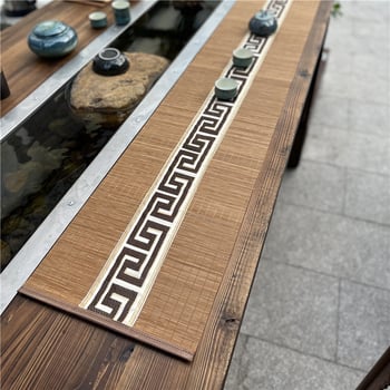 Bambusov stolni ubrus za čajni stol, laneno i pamučno platno, kineskog stila, dimenzije 30x90 cm