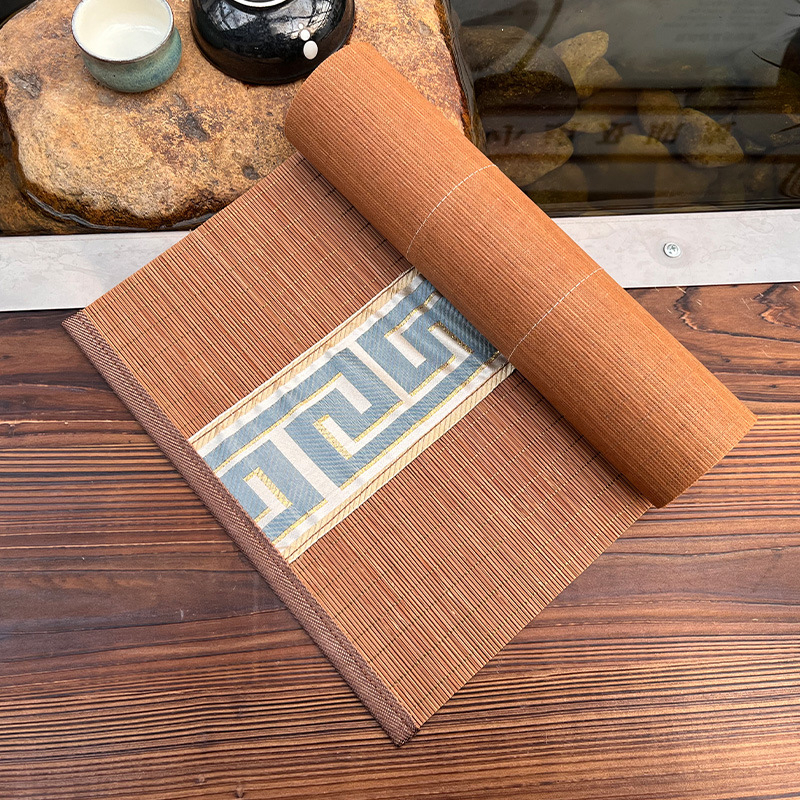 Bambusov stolni ubrus za čajni stol, laneno i pamučno platno, kineskog stila, dimenzije 30x90 cm