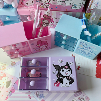 Japanski stil sladak Cinnamon Dog stolni držač olovaka, Kuromi kutija za pohranu, Melody mini organizator s ladicama za učenice