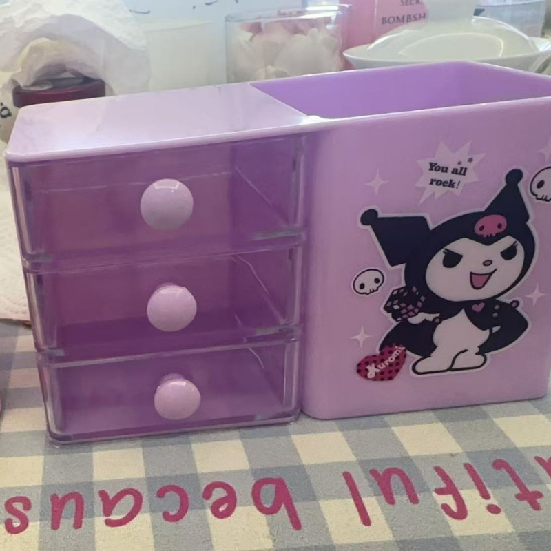 Japanski stil sladak Cinnamon Dog stolni držač olovaka, Kuromi kutija za pohranu, Melody mini organizator s ladicama za učenice