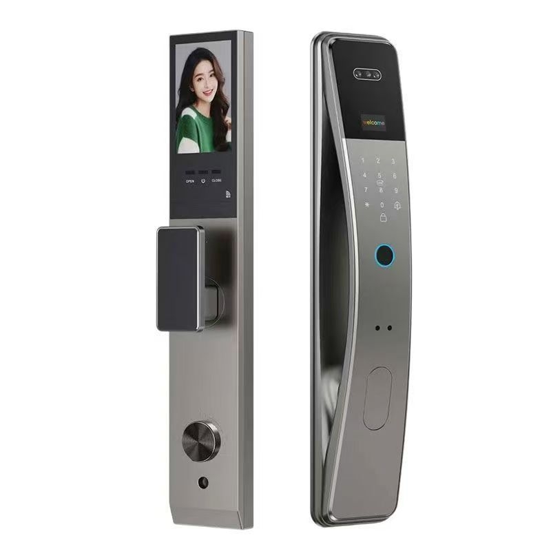 Pametan zasun s automatskim otiskom prsta, 3D prepoznavanje lica, video interkom, pristup lozinkom, elektronički zasun za ulazna vrata