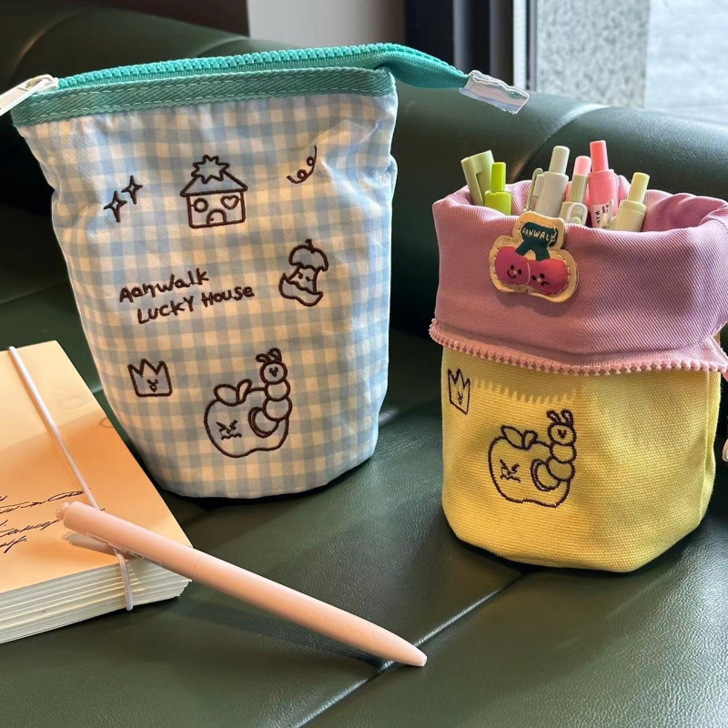 Pernica u japanskom stilu s kreativnim izvlakačkim mehanizmom, vertikalno otvaranje, velika kapaciteta, slatka izšivana dekoracija, za djevojčice i učenice