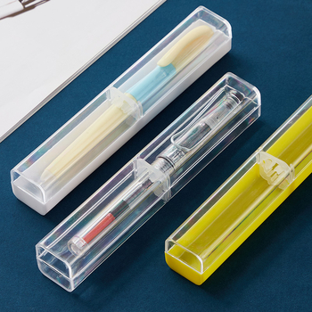 Etui transparent pentru stilou cu capac, cutie elegantă și compactă pentru stiloul de semnătură, finisaj semi-negru transparent