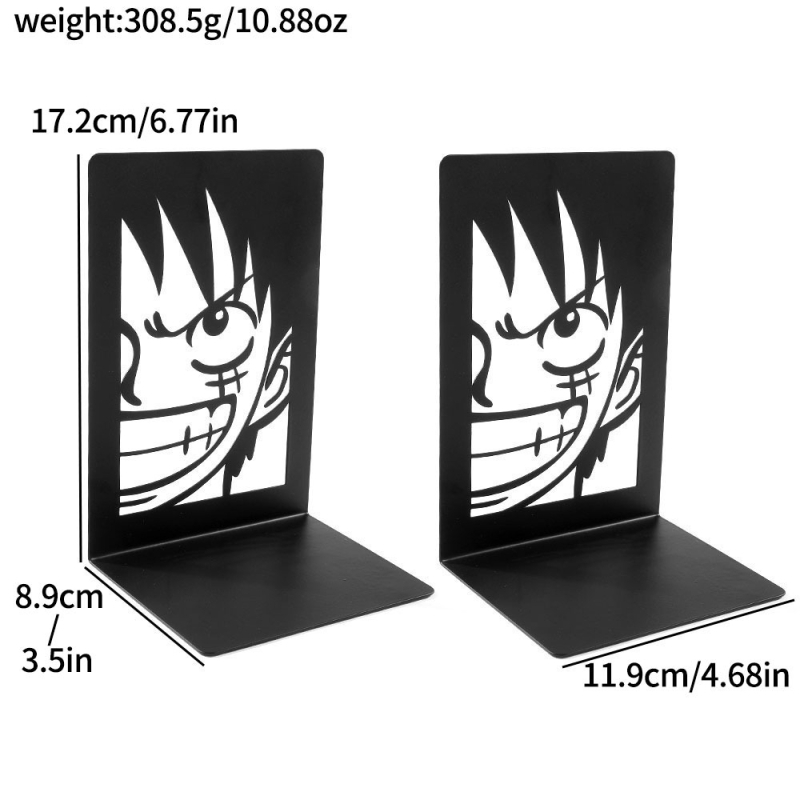 One Piece Luffy metalni stalak za knjige u obliku L s prorezima