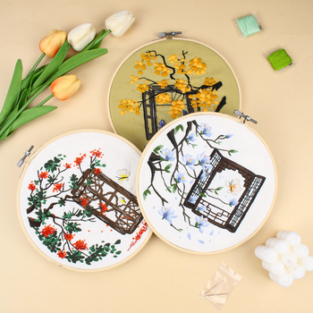DIY hímzőkészlet virágok és növények számára, őszi színek