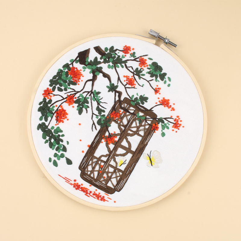 DIY hímzőkészlet virágok és növények számára, őszi színek