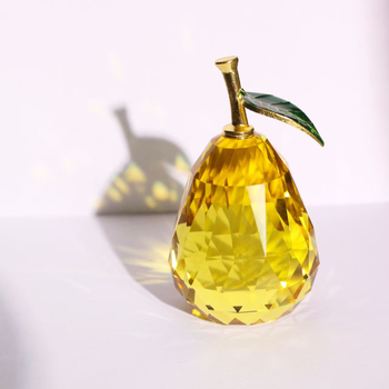 Krištalni ukras Snow Pear, kineskog stila emajl završna, originalni dizajn, privlači sreću za otvorenja, ulazni prostor, dnevni boravak, ured, rekviziti za fotografije